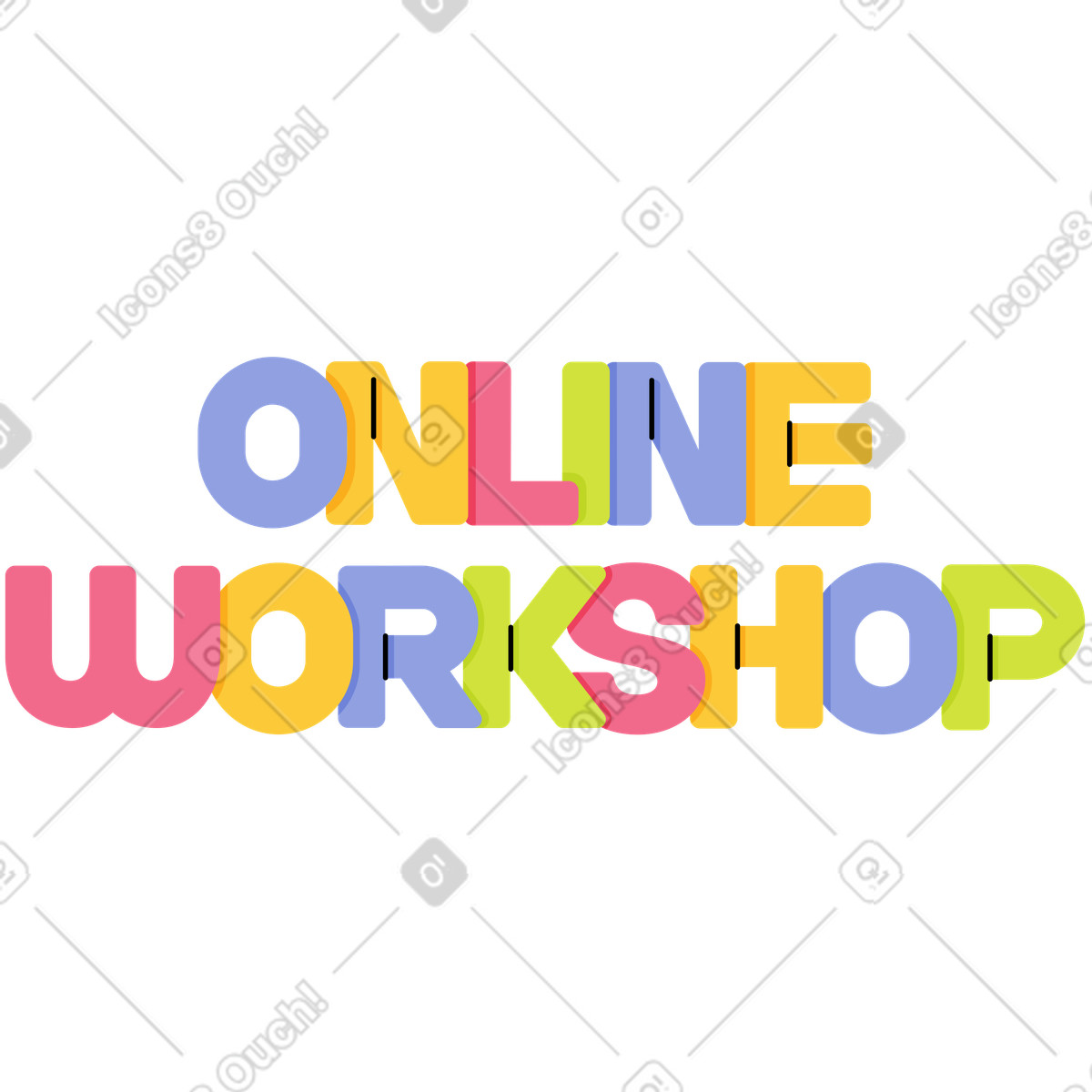 Ilustración Taller online de lettering en estilo Juicy a descargar en PNG y SVG