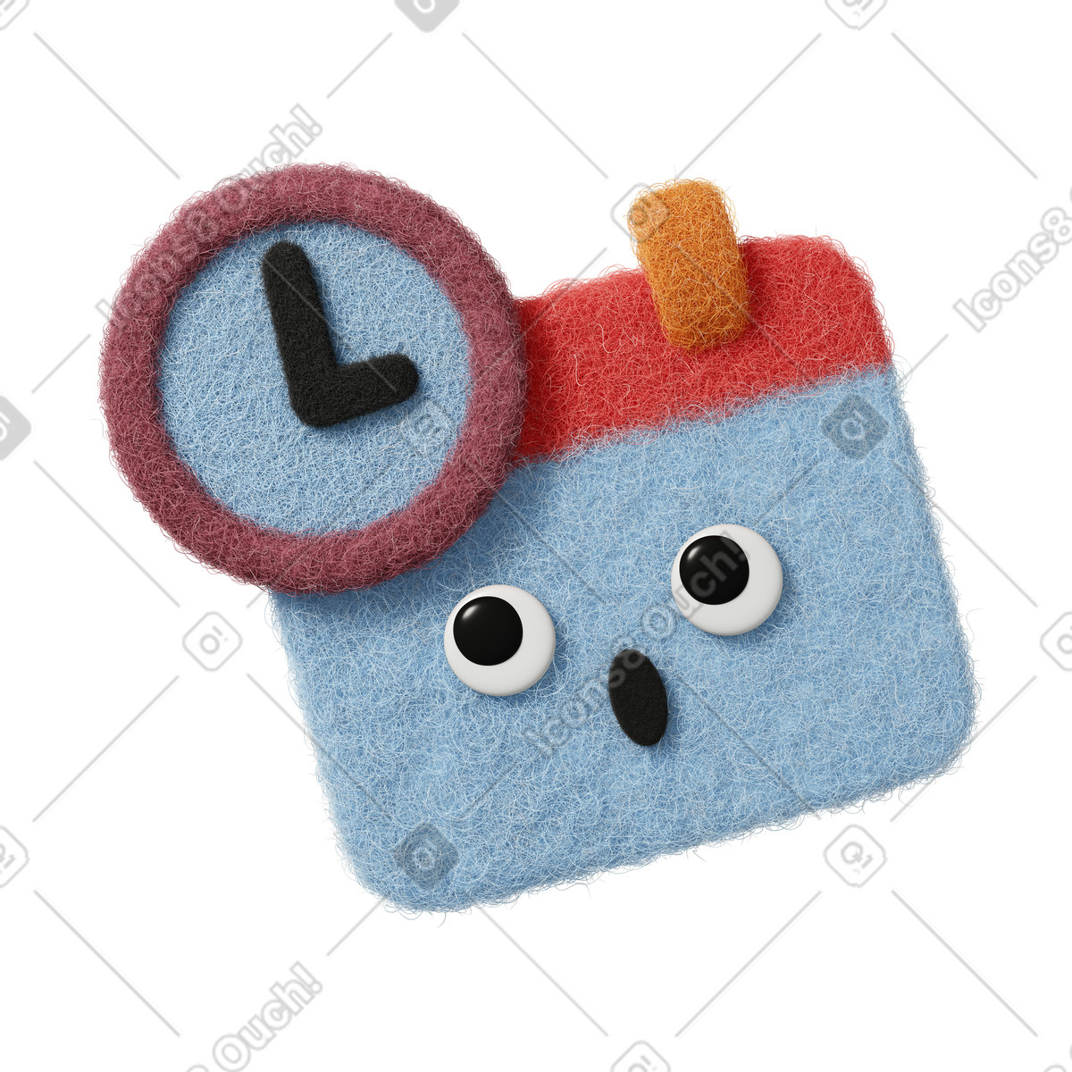 Fuzzy スタイルの Cute calendar のイラストをPNG、SVG形式でダウンロード