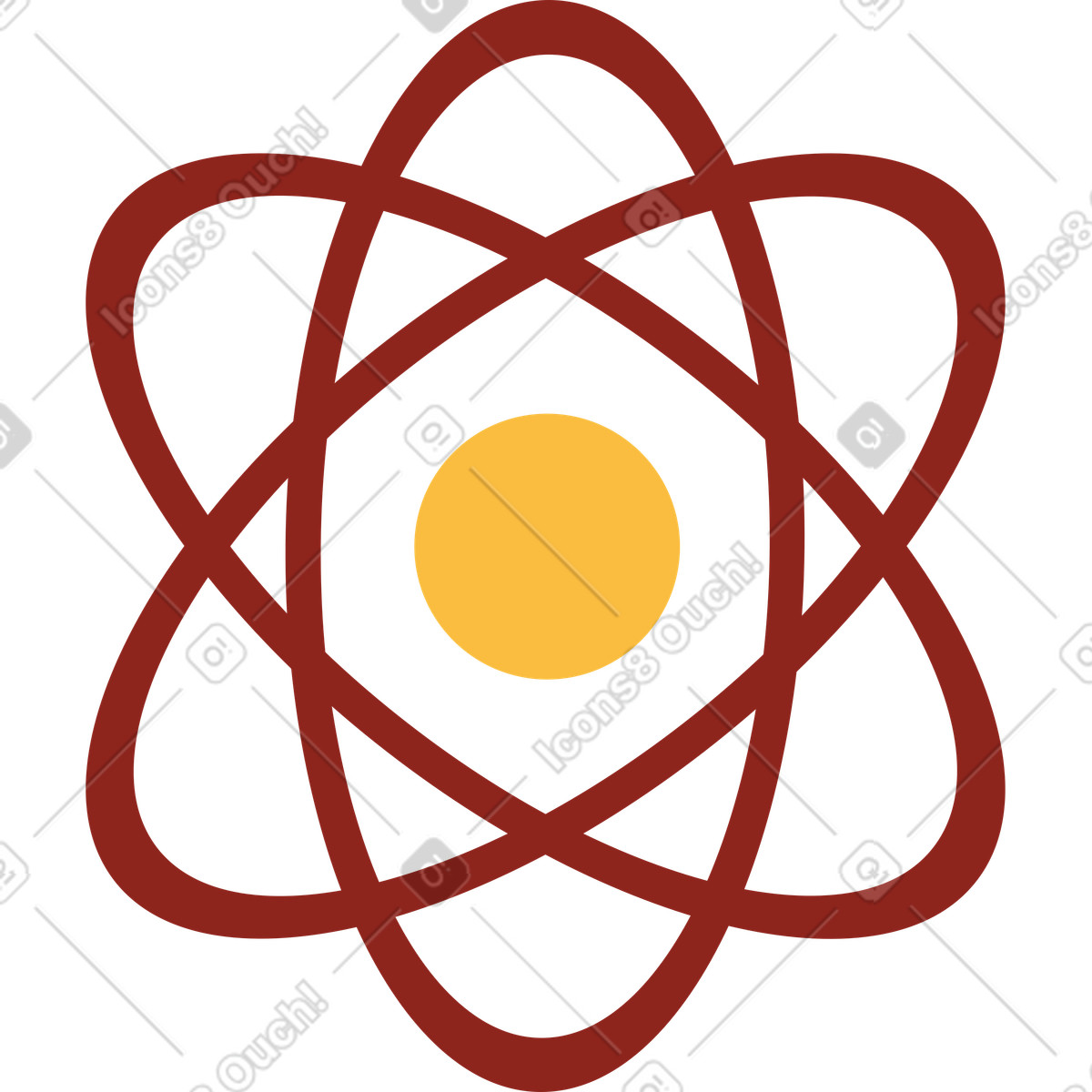Modello planetario dell'atomo illustrazione in stile Burgundy scarica in PNG, SVG