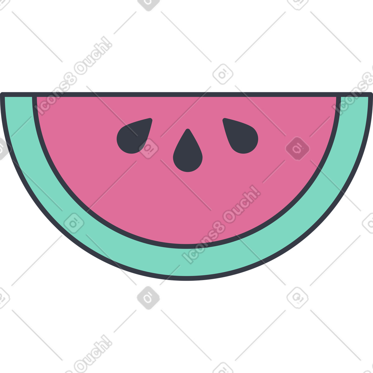 Abstract スタイルの スイカ のイラストをPNG、SVG形式でダウンロード
