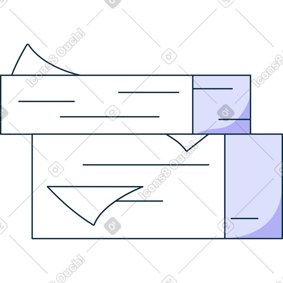 Pile of documents illustration in Bubble gum style download in PNG, SVG