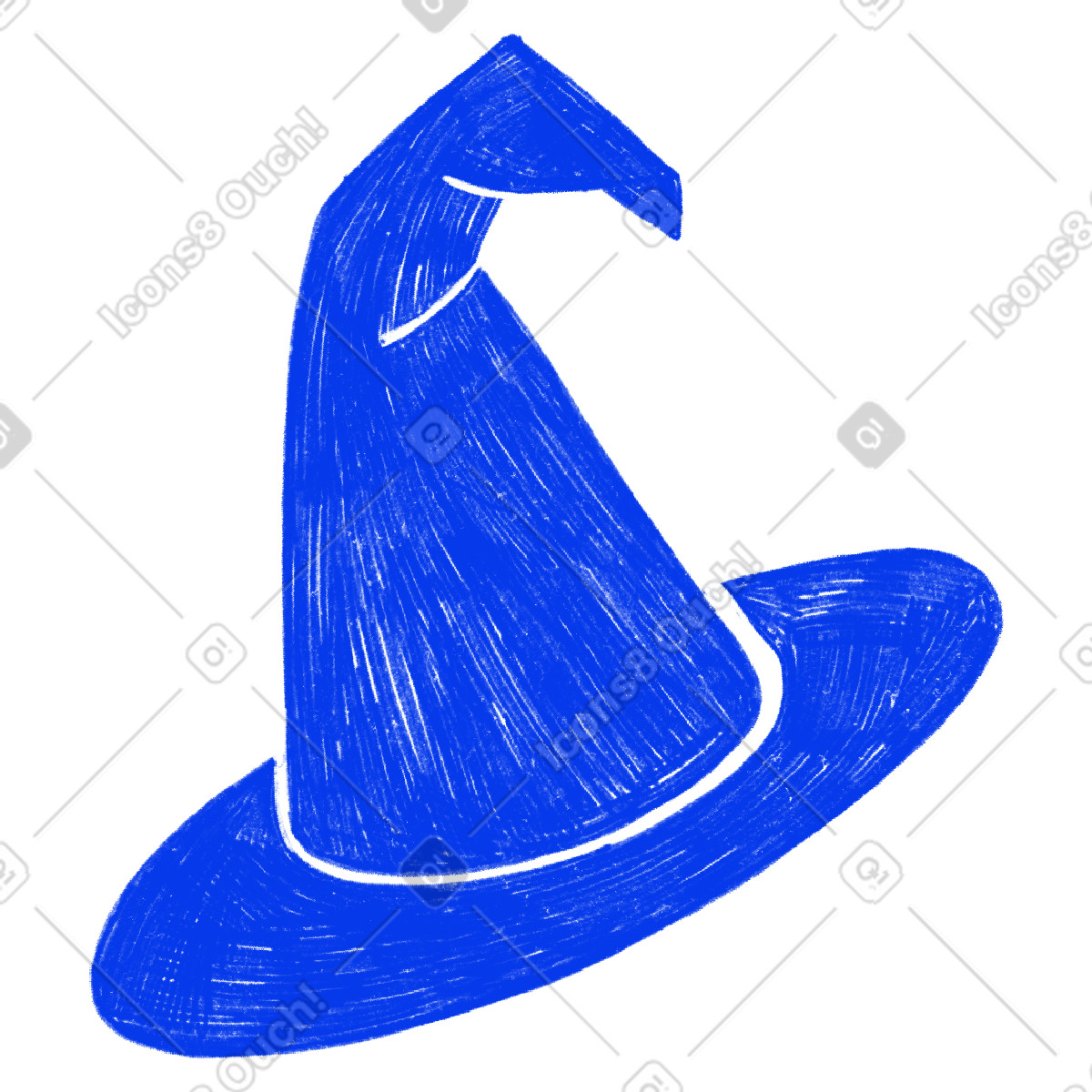 Ilustración Blue witch hat en estilo Biro a descargar en PNG y SVG