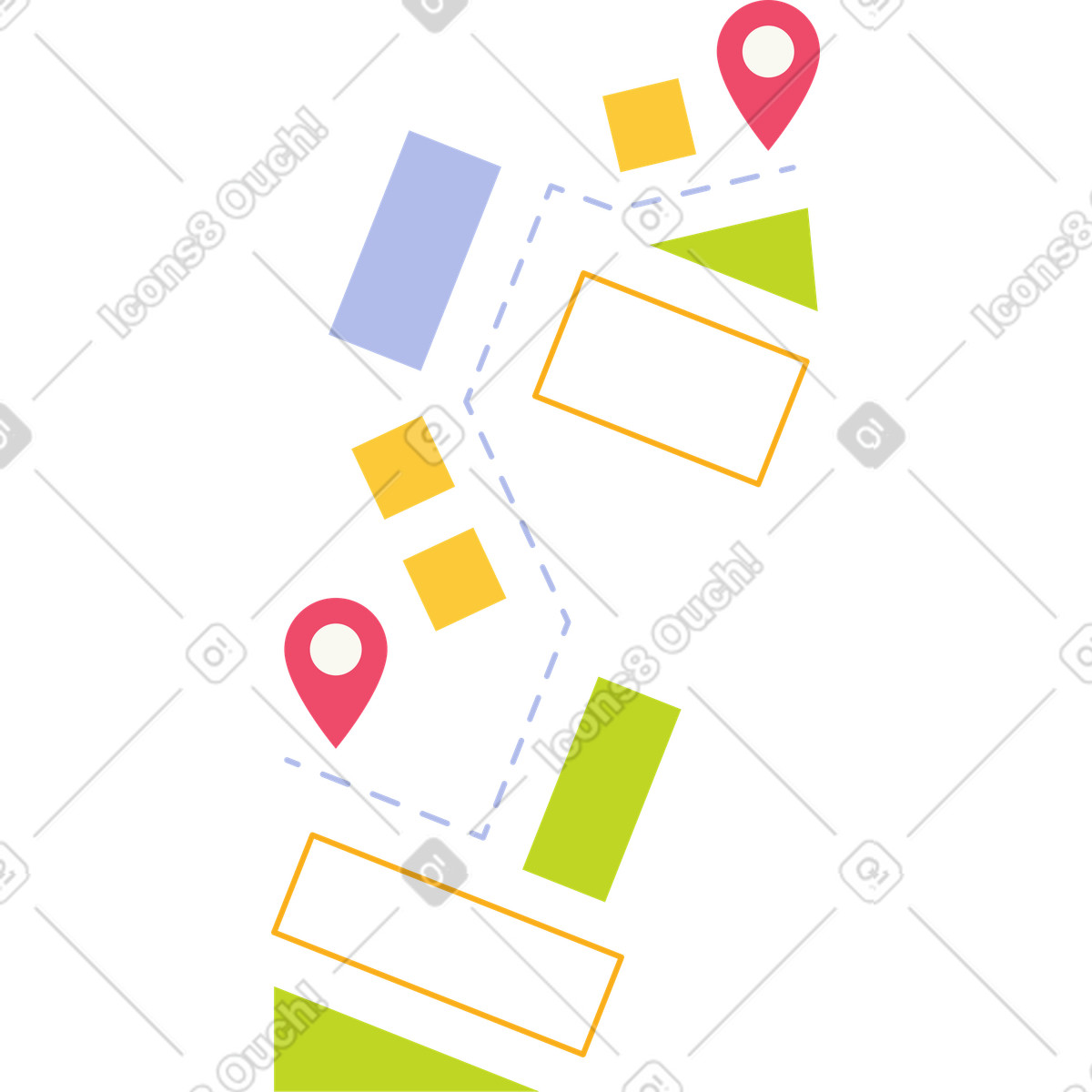 Mappa del movimento illustrazione in stile Juicy scarica in PNG, SVG