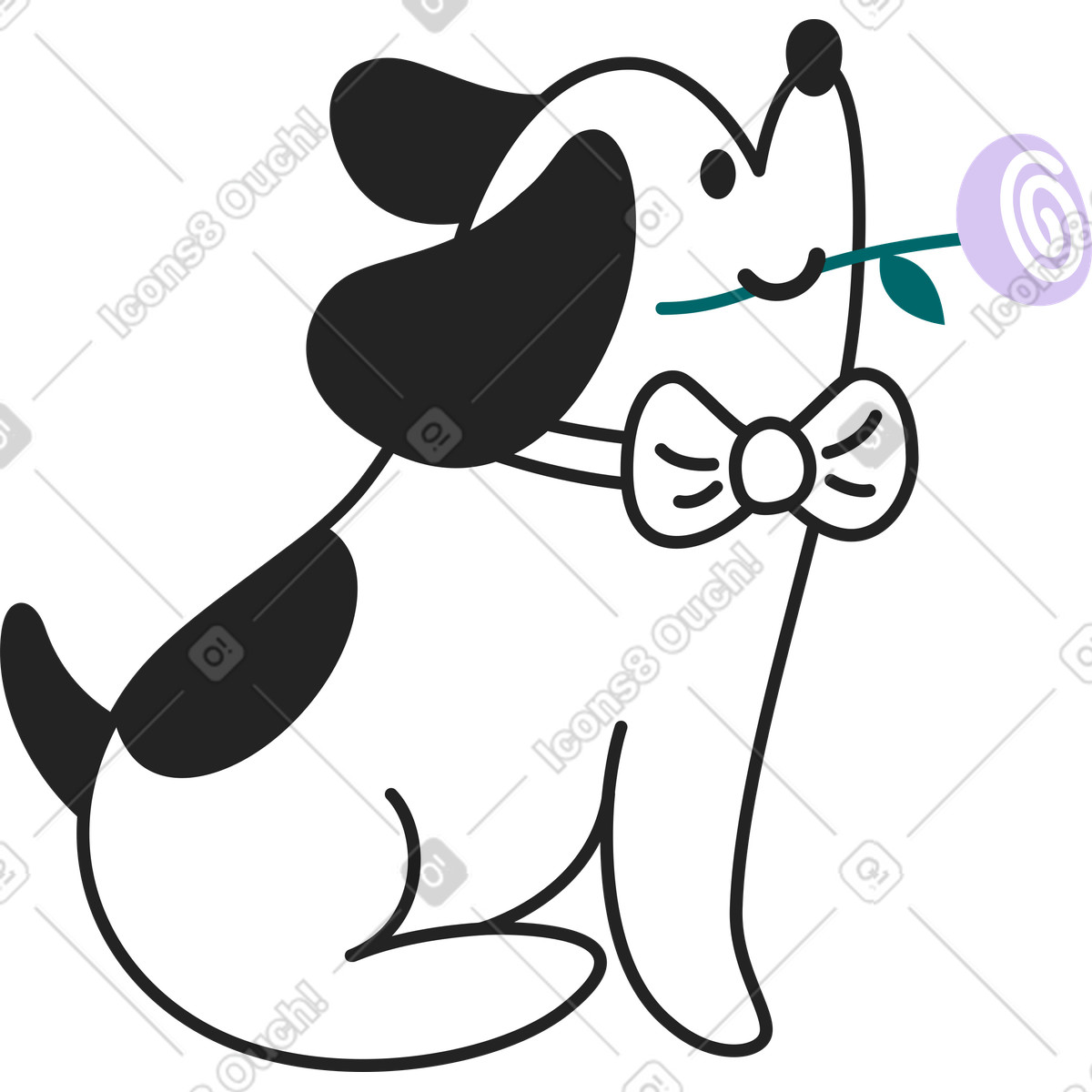 Ilustração de Cão em no estilo Sammy Line para baixar em PNG, SVG