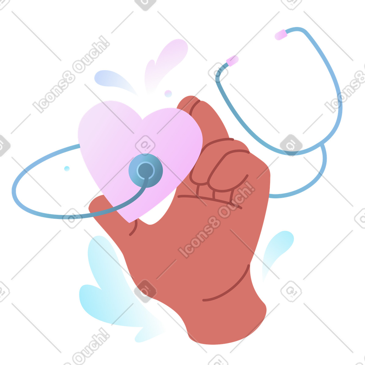 Health and heart monitoring illustration with digital pulse clipart graphics