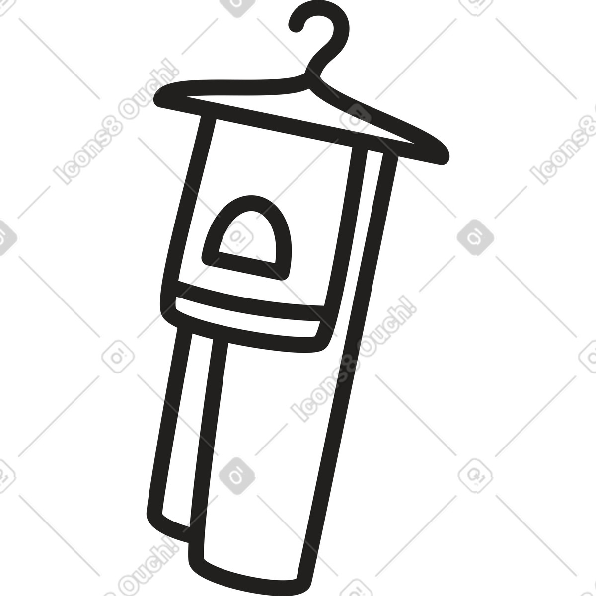 Trousers on hanger illustration in Little style download in PNG, SVG