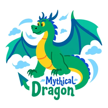 An illustration of a mythical creature, like a dragon, created in Ibis Paint with intricate details.