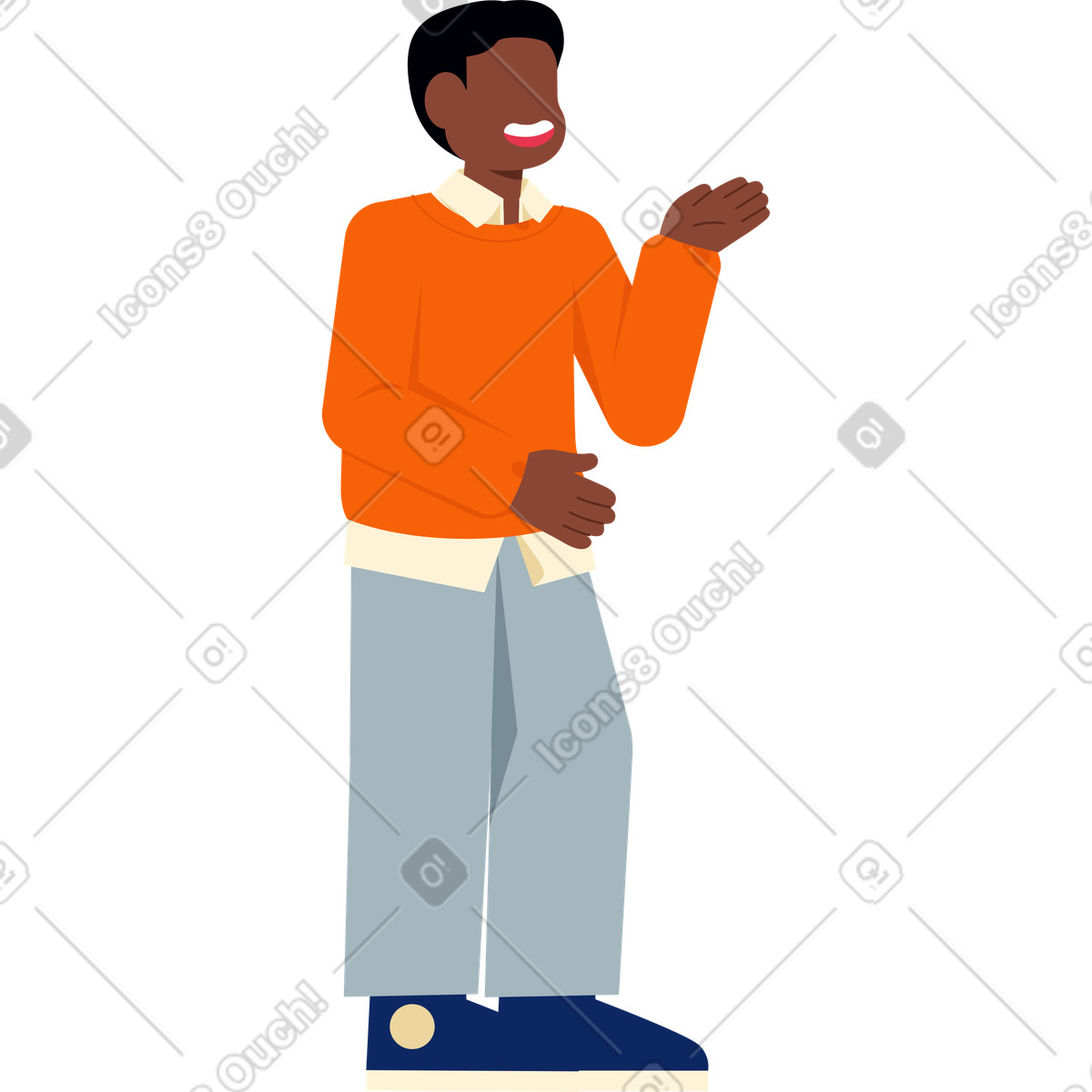 Man talking about something illustration in Catchy style download in PNG, SVG