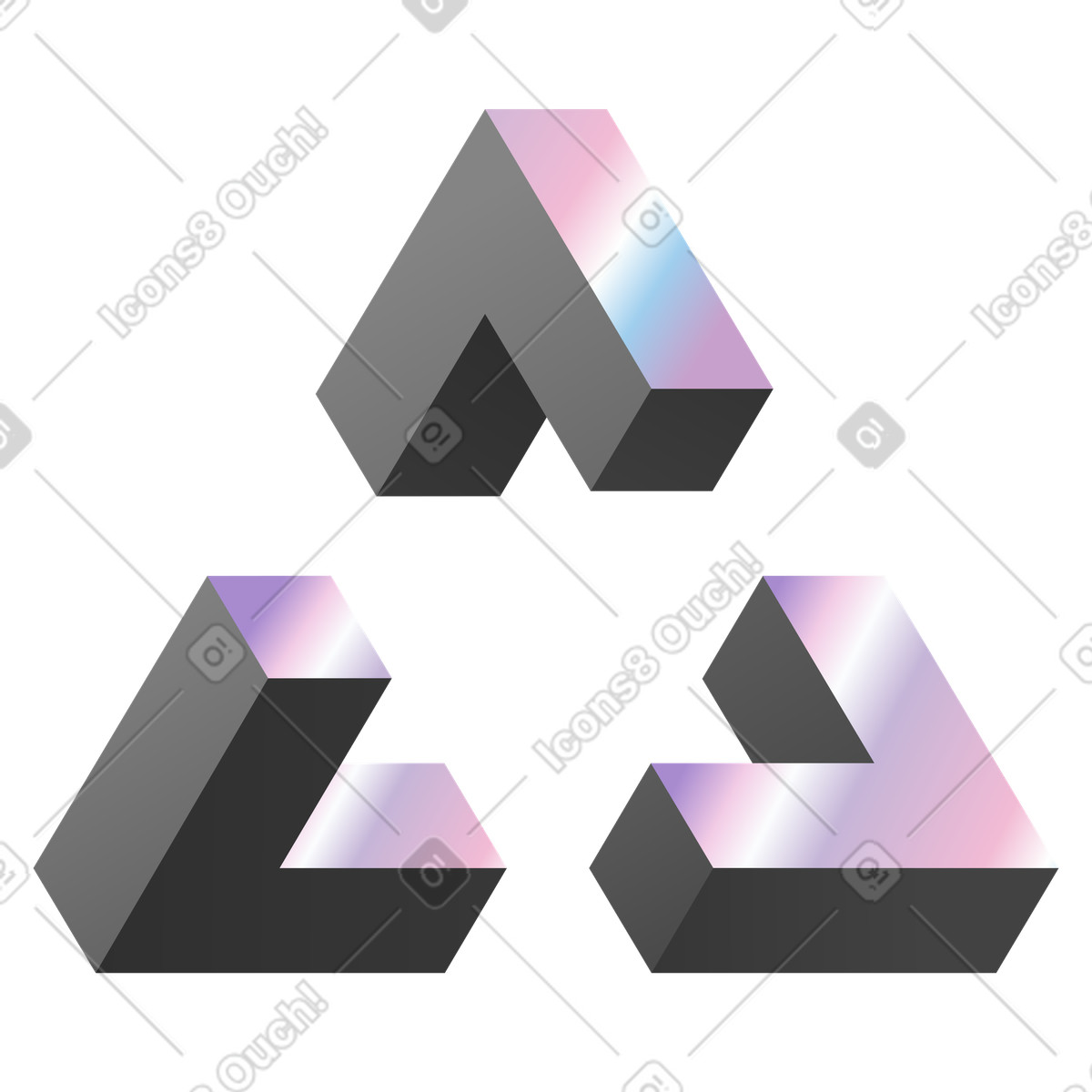 Ilustração de Forma triangular abstrata em no estilo Illusion para baixar em PNG, SVG