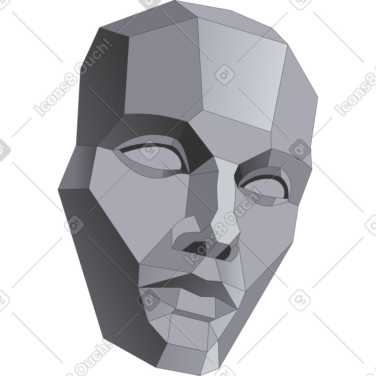 Ilustración Corte de cara yeso en estilo Kit a descargar en PNG y SVG