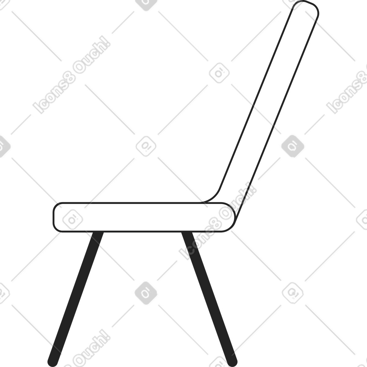 Ilustração de Cadeira com costas em no estilo Sammy Line para baixar em PNG, SVG
