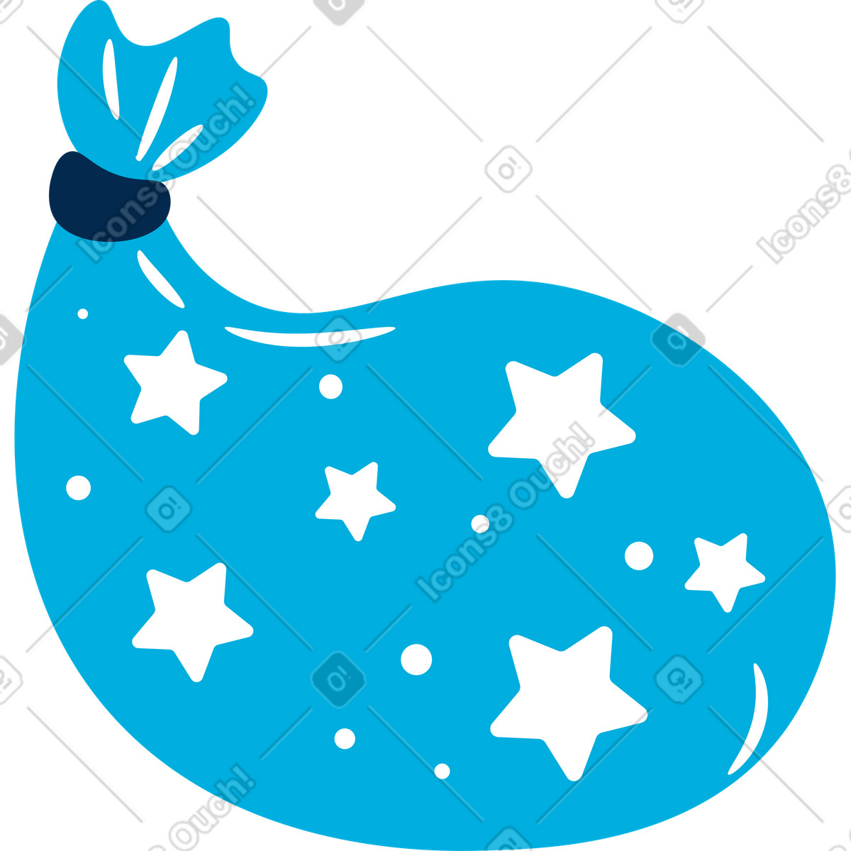 Bag with presents illustration in Flame style download in PNG, SVG