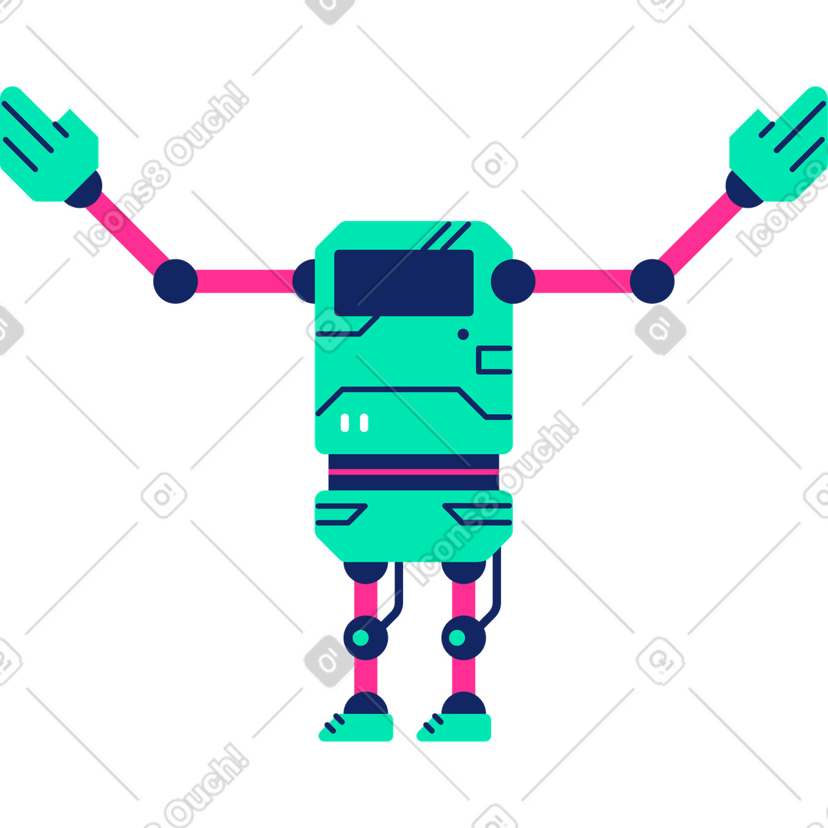 Robot illustration in PNG, SVG