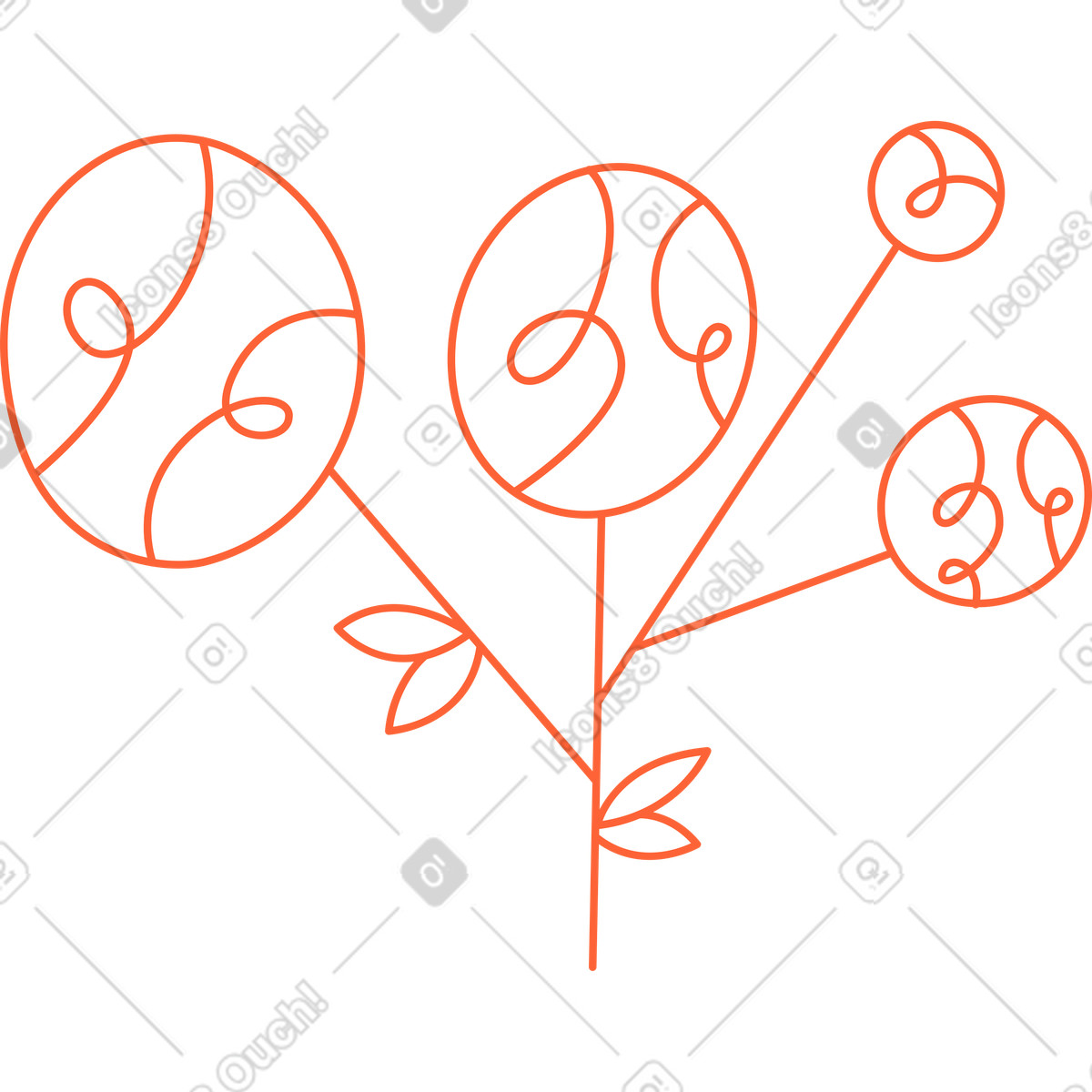 Fiore illustrazione in stile Crayon scarica in PNG, SVG