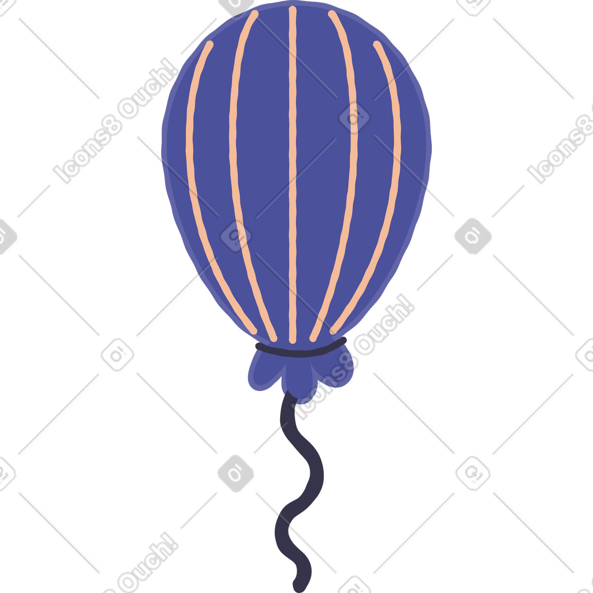 Ilustración Globo en estilo Stripy a descargar en PNG y SVG