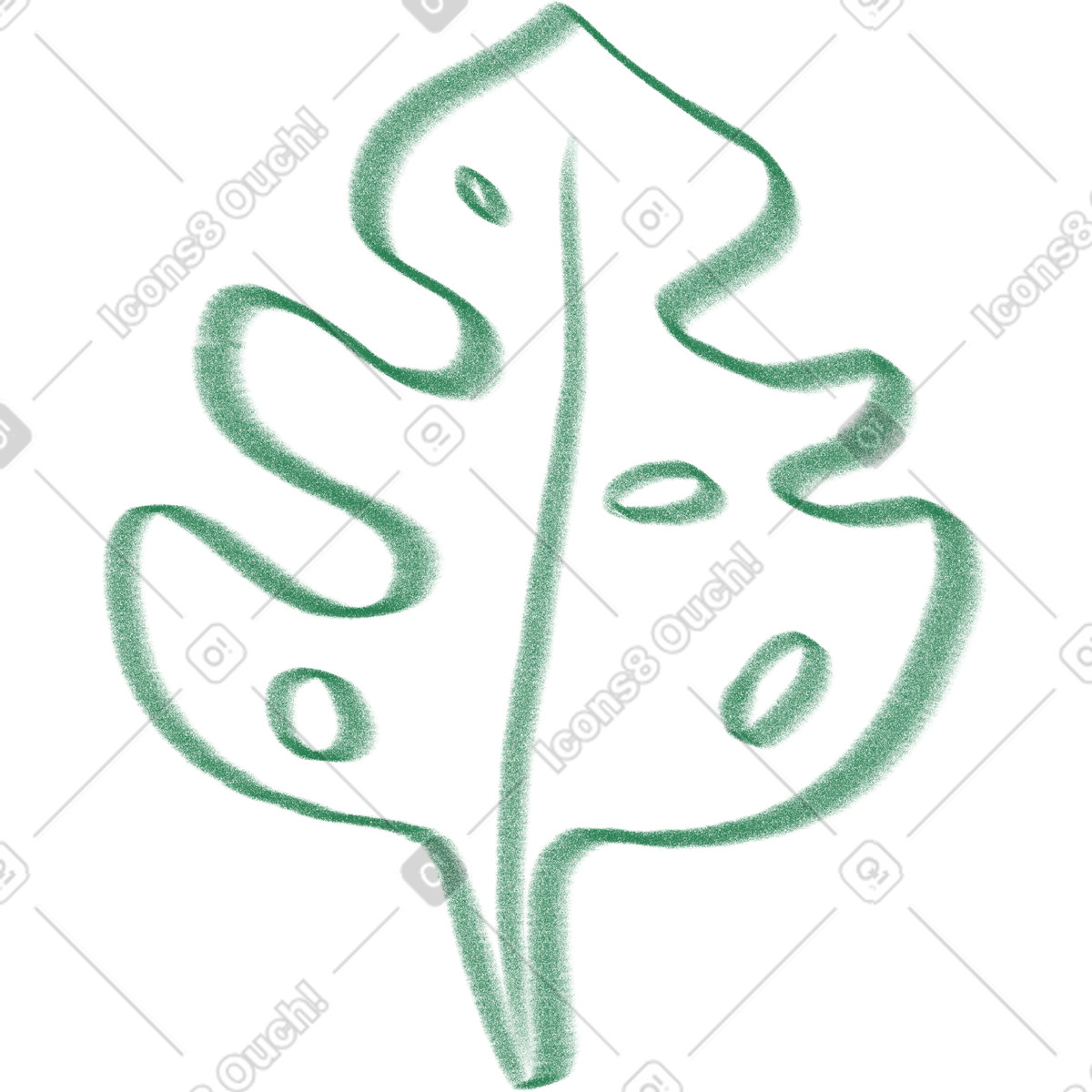 Illustration Feuille de monstera tropical dans le style Doodle à télécharger aux formats PNG, SVG