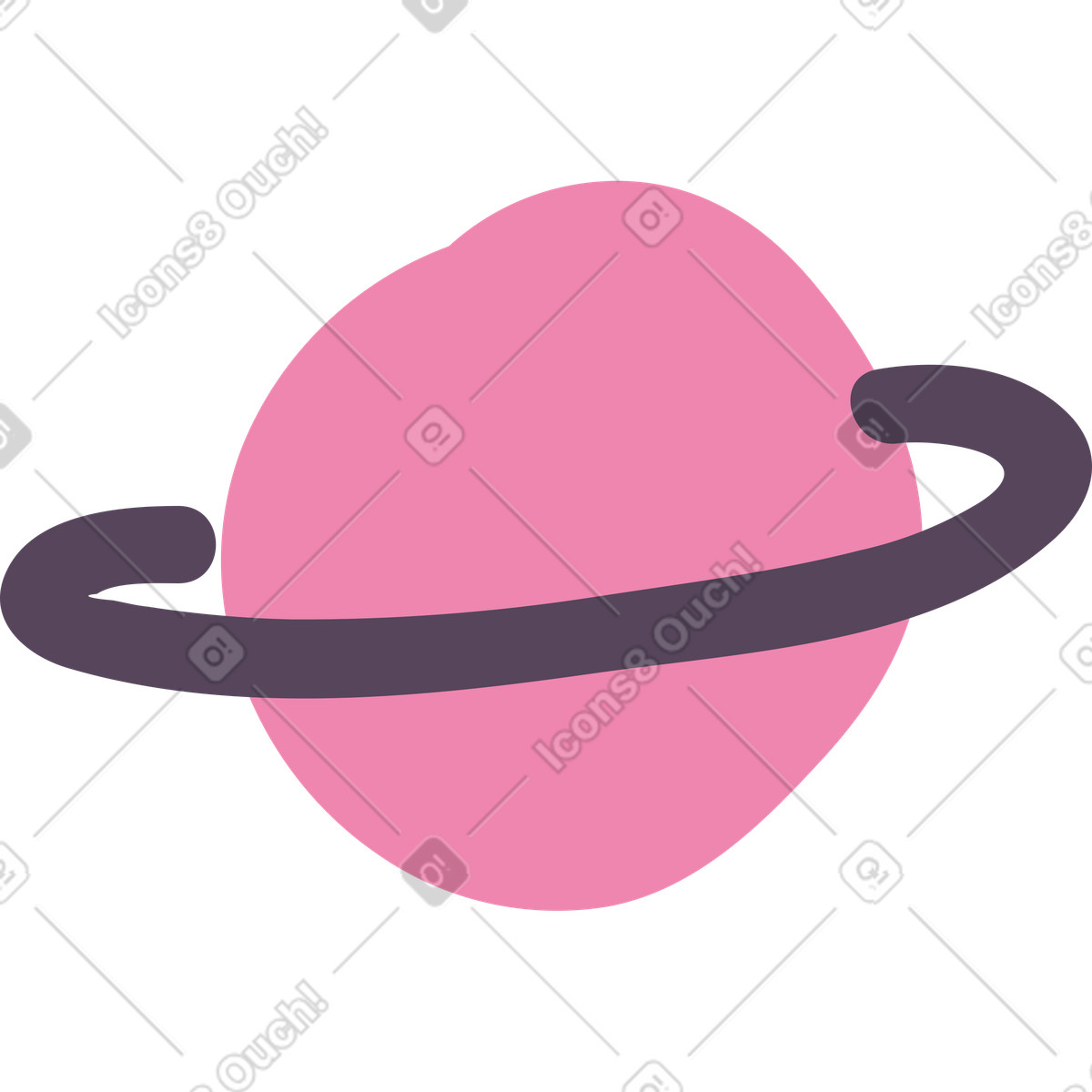 Planet illustration in Pluto style download in PNG, SVG