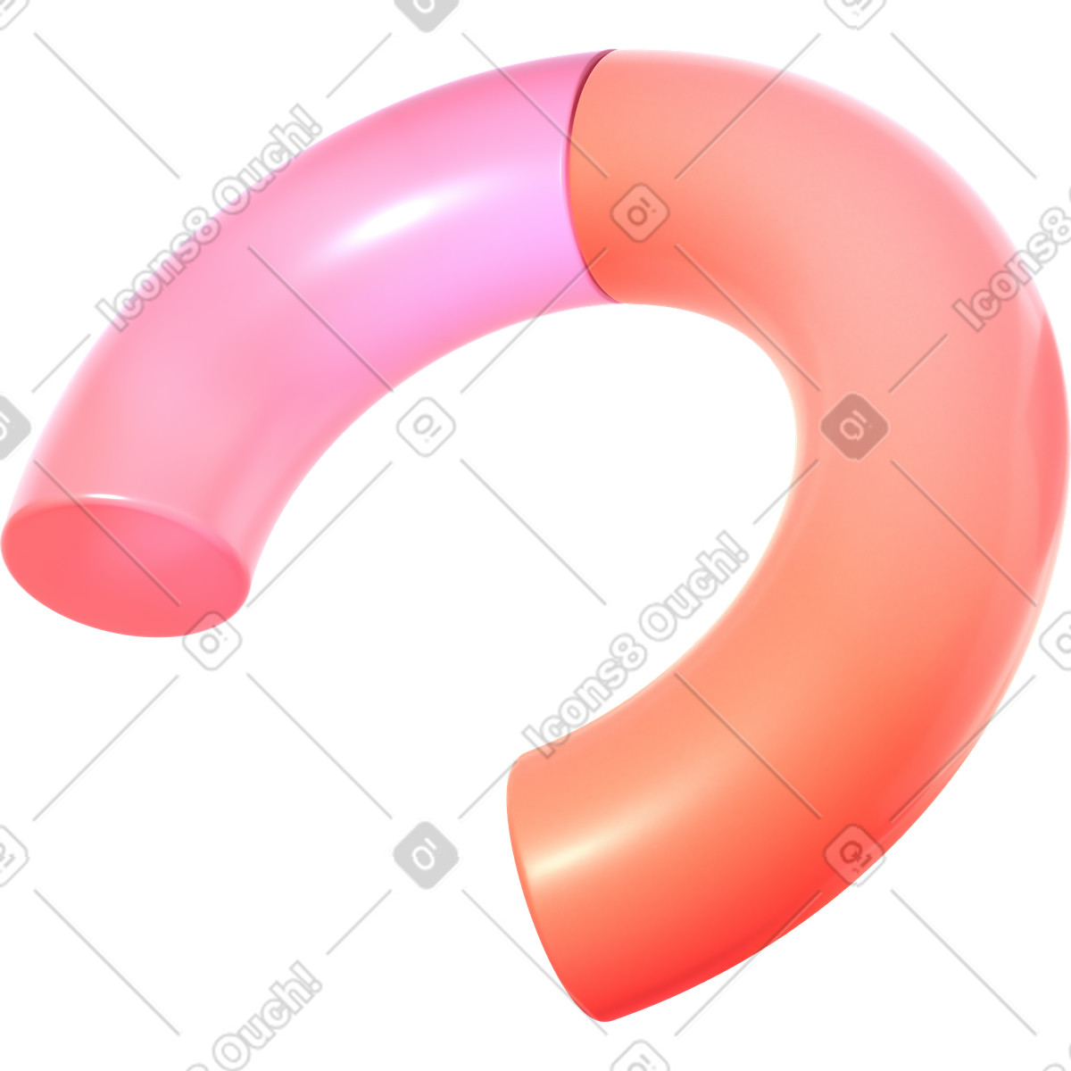 Ilustración Segments of torus en estilo 3D Glassy a descargar en PNG y SVG