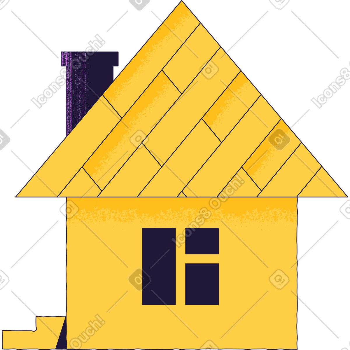 Ilustración Casa en estilo Conifer a descargar en PNG y SVG