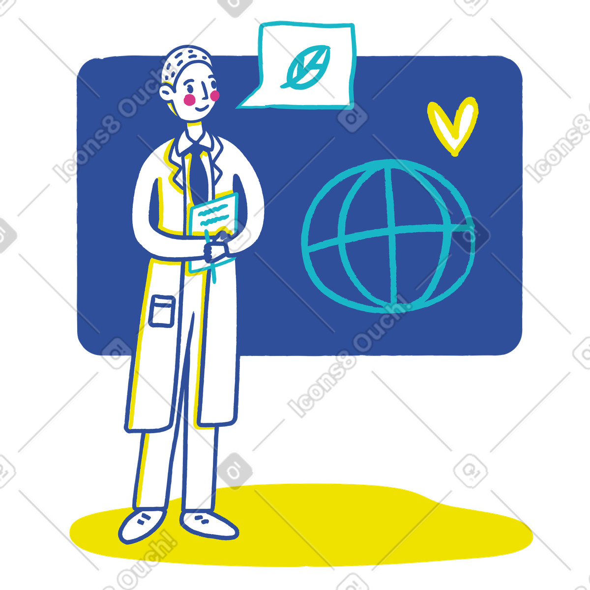 Illustration Aimer la planète dans le style Lime à télécharger aux formats PNG, SVG