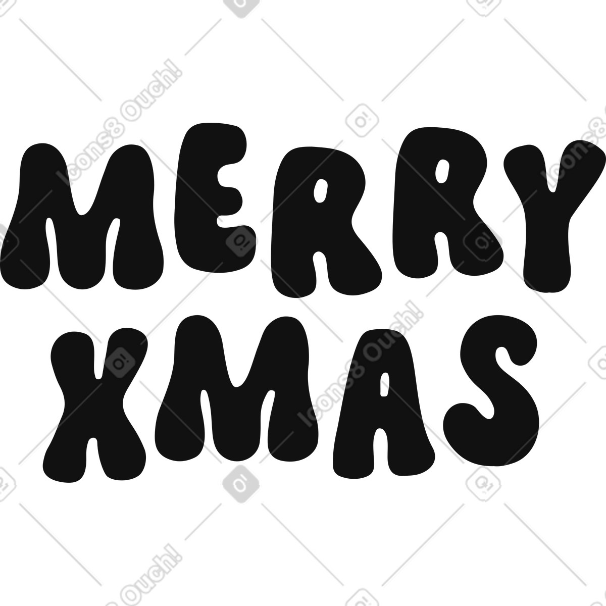 Text merry xmas lettering illustration in Journal style download in PNG, SVG