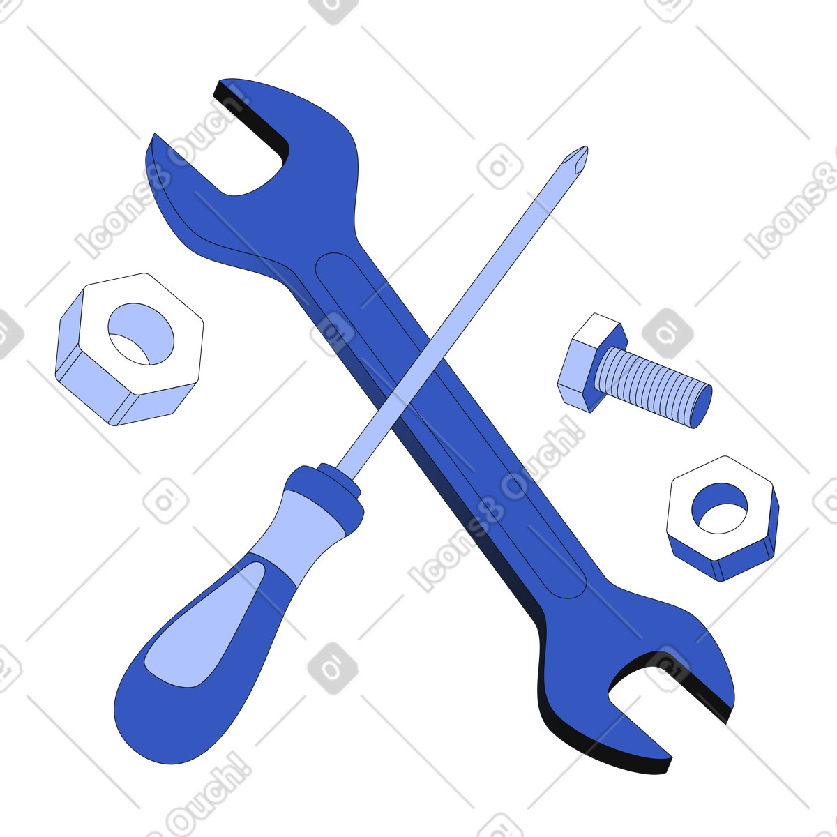 Chiave inglese e cacciavite illustration in PNG, SVG