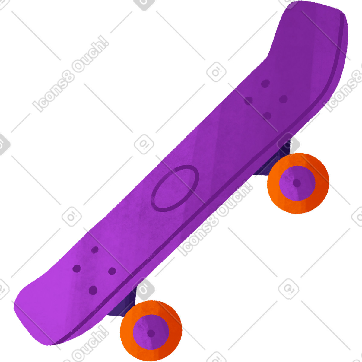 Ilustración Purple skateboard en estilo Bonbon a descargar en PNG y SVG