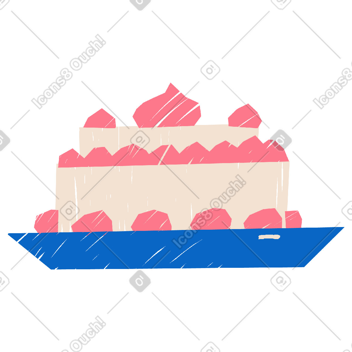 Ilustração de Bolo em no estilo Sleepy para baixar em PNG, SVG