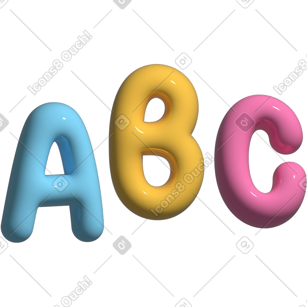Testo lettere abc illustrazione in stile Cartoony scarica in PNG, SVG