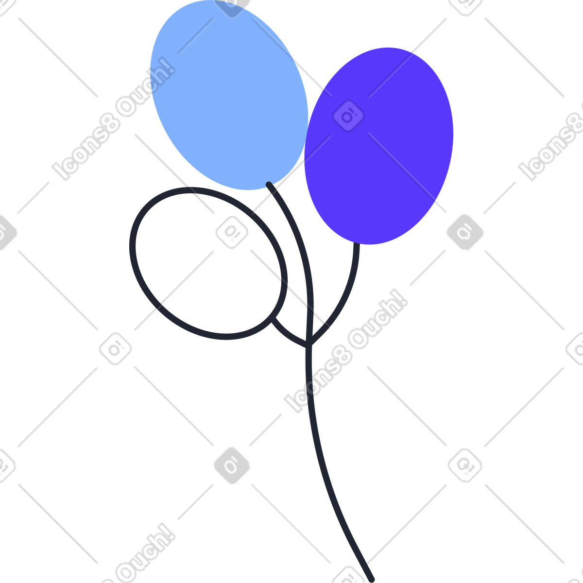 Luftballons-Illustration im Pablita-Stil als Download in PNG, SVG