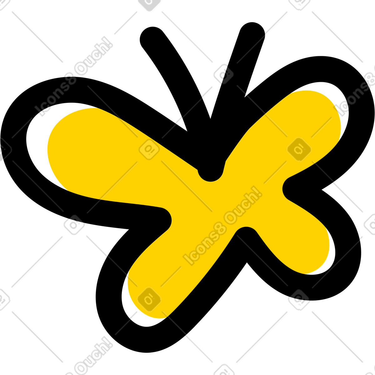 La farfalla illustrazione in stile Giggle scarica in PNG, SVG