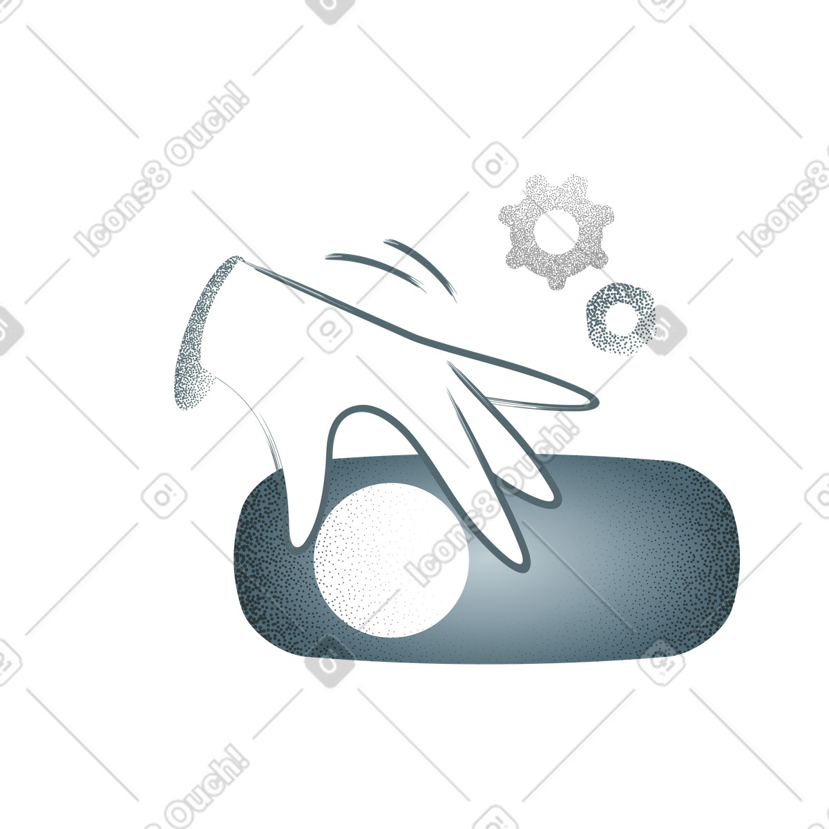 User settings, Preferences control, Hand with toggle switch illustration in Grain style download in PNG, SVG