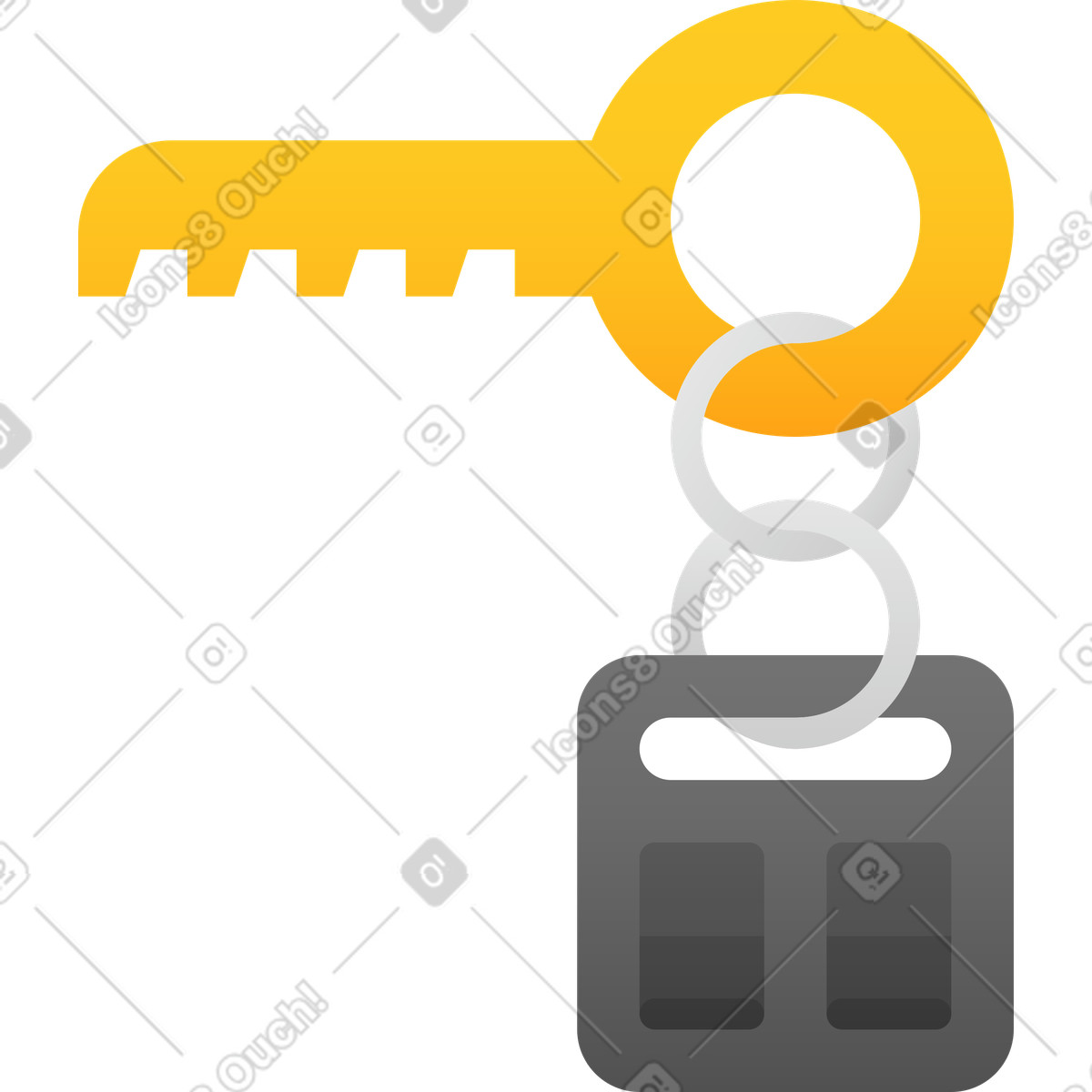 Key illustration in Hugo style download in PNG, SVG