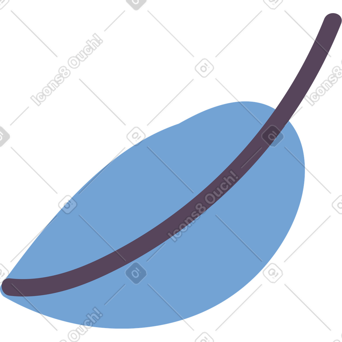 Blatt-Illustration im Pluto-Stil als Download in PNG, SVG
