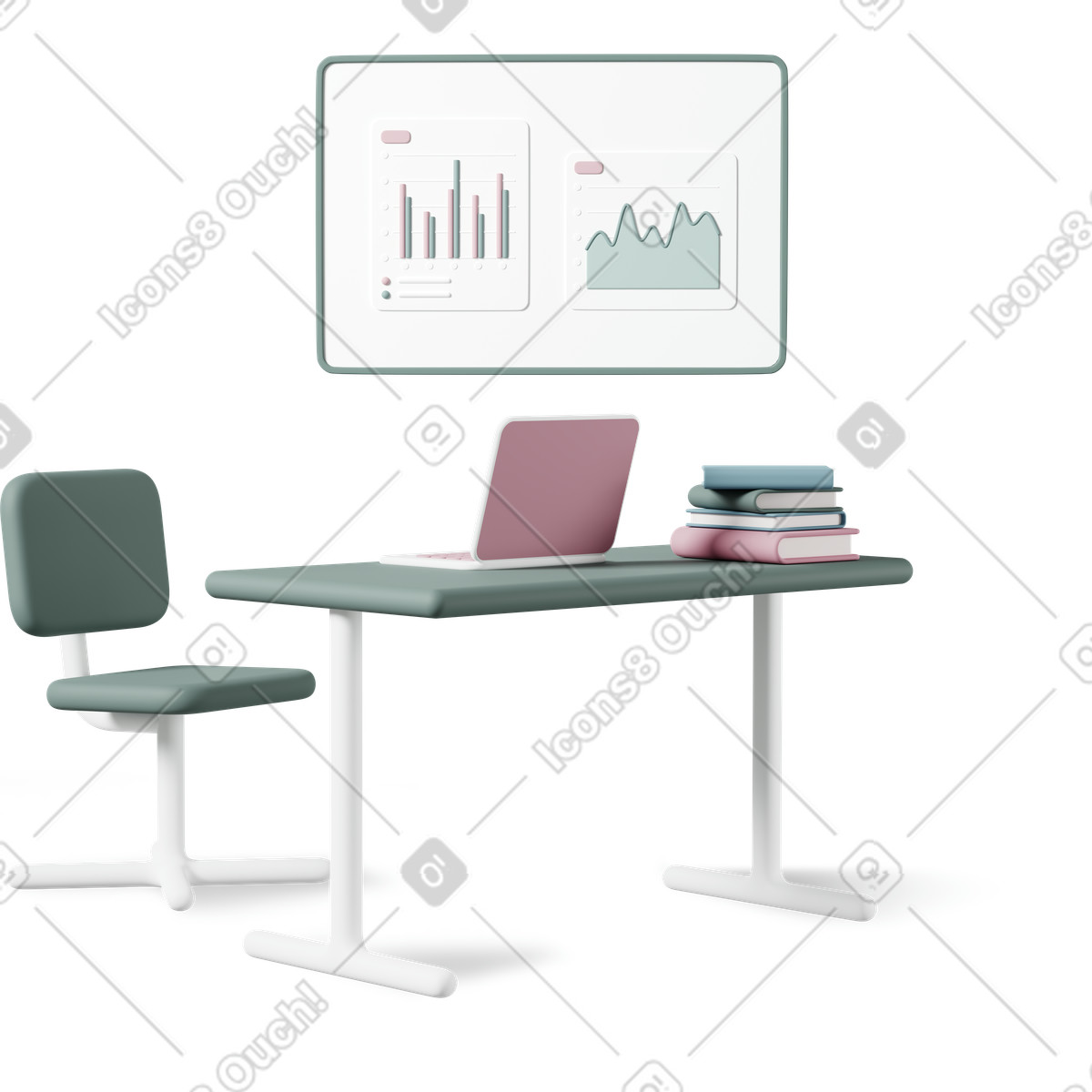PNG, SVG 형식의 Office composition 일러스트레이션