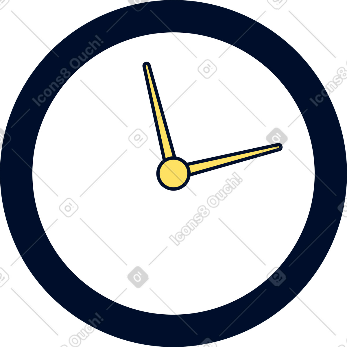 Clock illustration in Teal style download in PNG, SVG