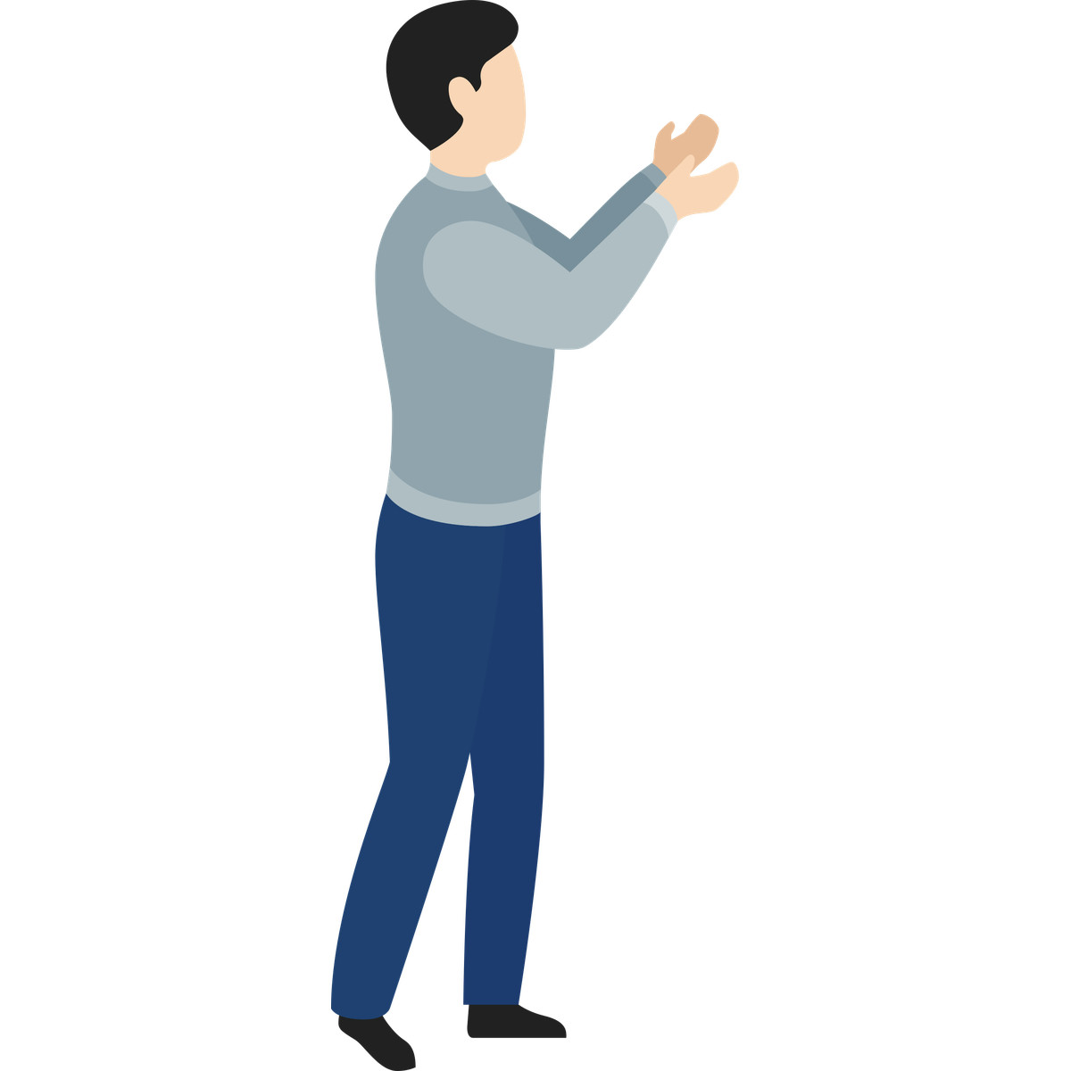 Ilustración Side view of clapping person in casual outfit en estilo Fogg a descargar en PNG y SVG