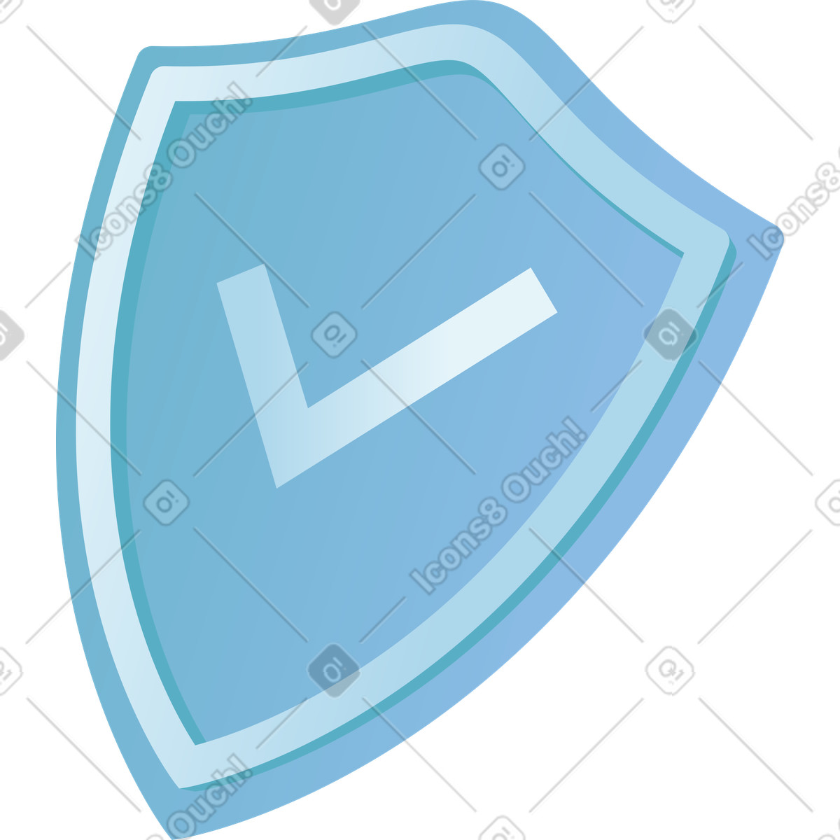 Shield with the check icon illustration in Airy style download in PNG, SVG