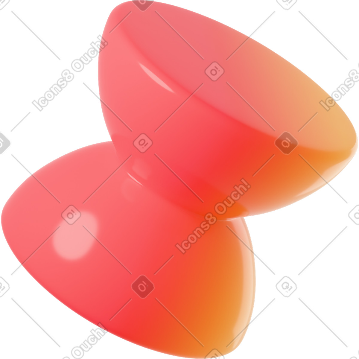 Ilustración animada Cúpula doble con degradado abstracto en estilo 3D Glassy a descargar en GIF, Lottie (JSON), AE