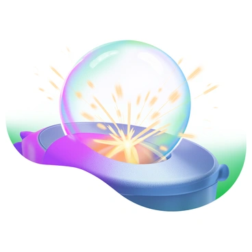 A bubble bursting into small static sparks as it comes in contact with a charged surface