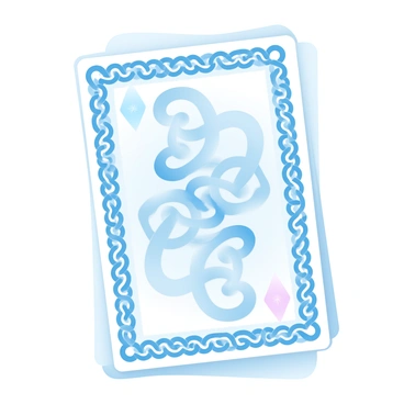 A playing card design with a detailed border of "intricate Celtic knots" surrounding the edges. The card's central area showcases "Celtic symbols" arranged in a visually striking pattern. The background features a subtle gradient of pastel colors, enhancing the overall aesthetic of the card. The knots and symbols are carefully interwoven to create a harmonious composition.
