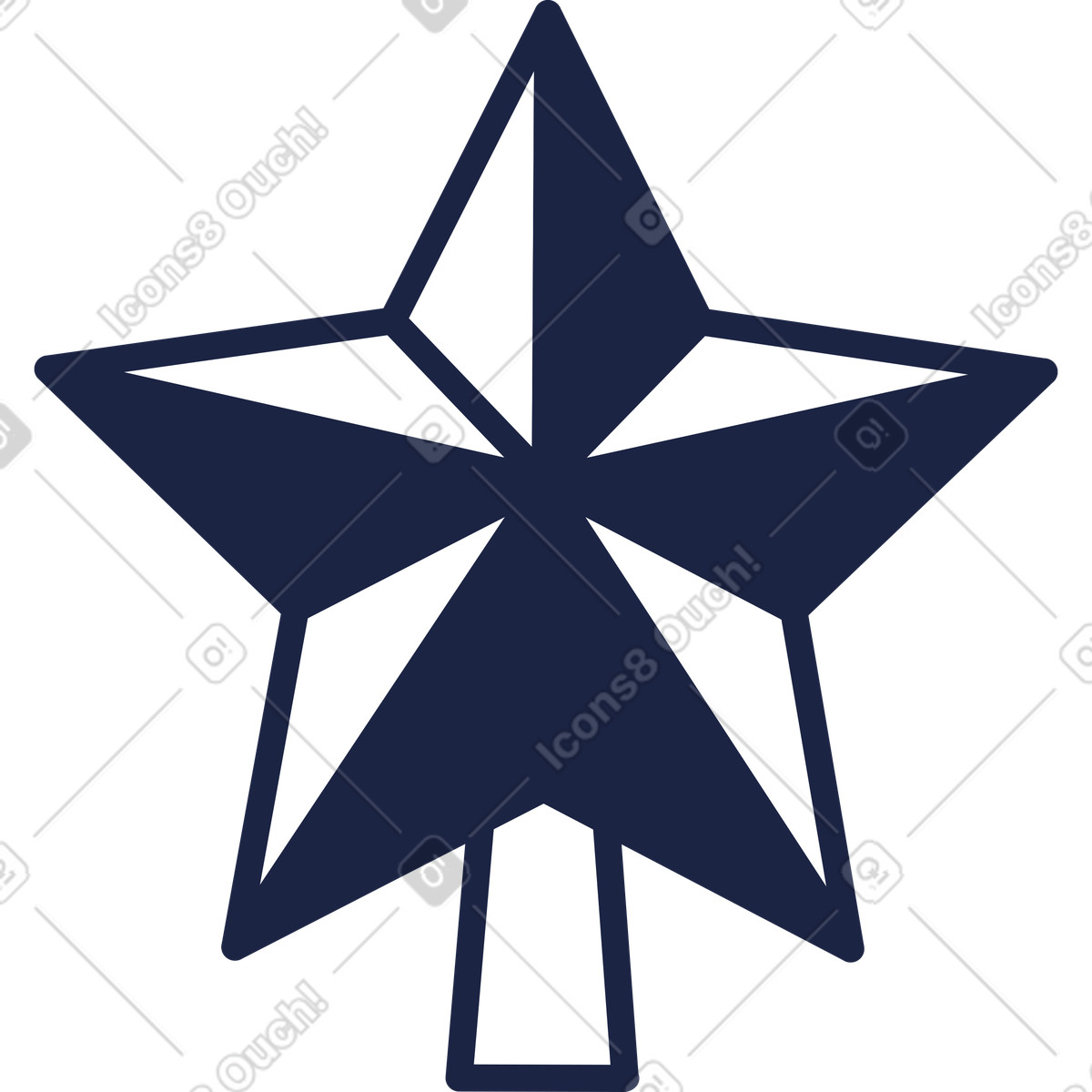 Illustration Ligne d'étoile d'arbre de noël dans le style Urban Line à télécharger aux formats PNG, SVG