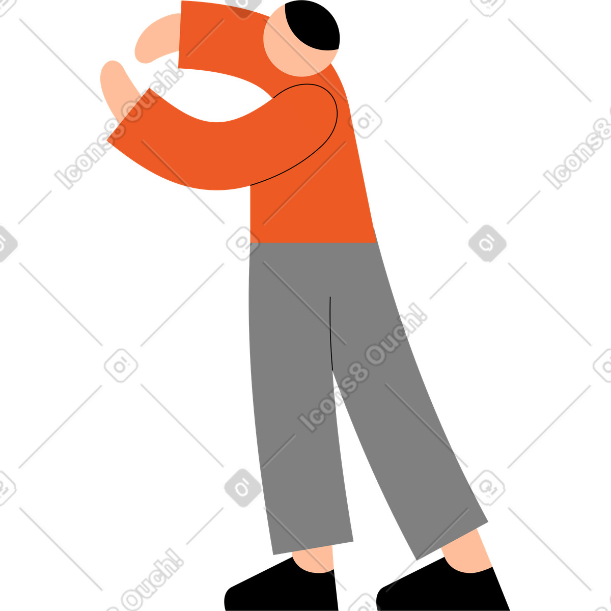 Ilustración Joven de pie en estilo Tiny a descargar en PNG y SVG