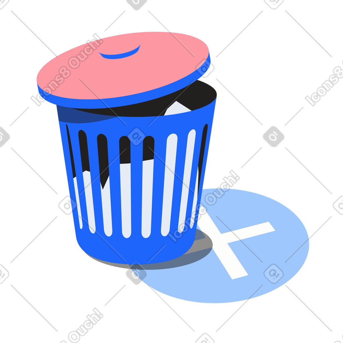 Illustration Supprimer en mettant à la corbeille dans le style Editorial télécharger aux formats PNG, SVG