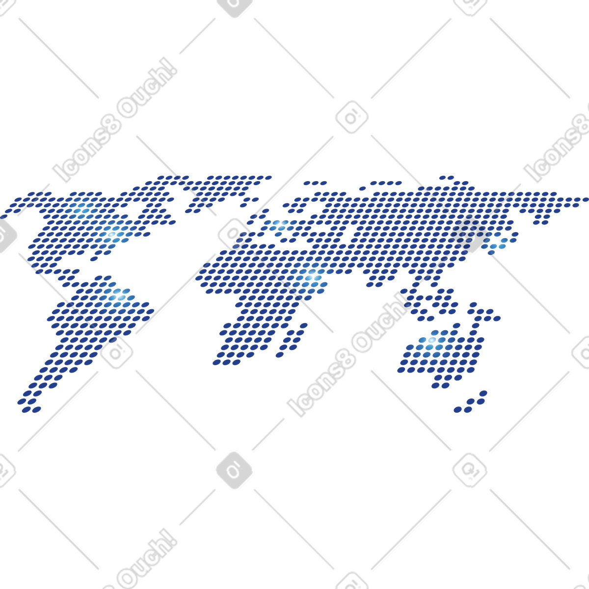 Mappa del mondo con punti luminosi illustrazione in stile Quantum scarica in PNG, SVG