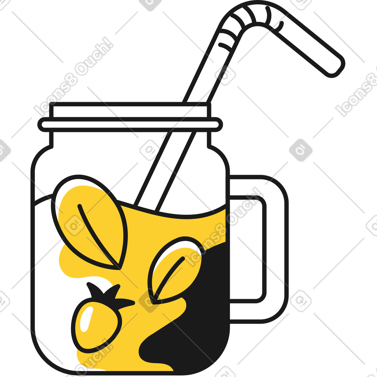 Jar of lemonade illustration in Taxi style download in PNG, SVG