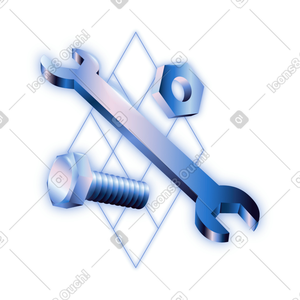 Ilustración Maintenance tools icon representing technical support troubleshooting and hardware service en estilo Dimension a descargar en PNG y SVG