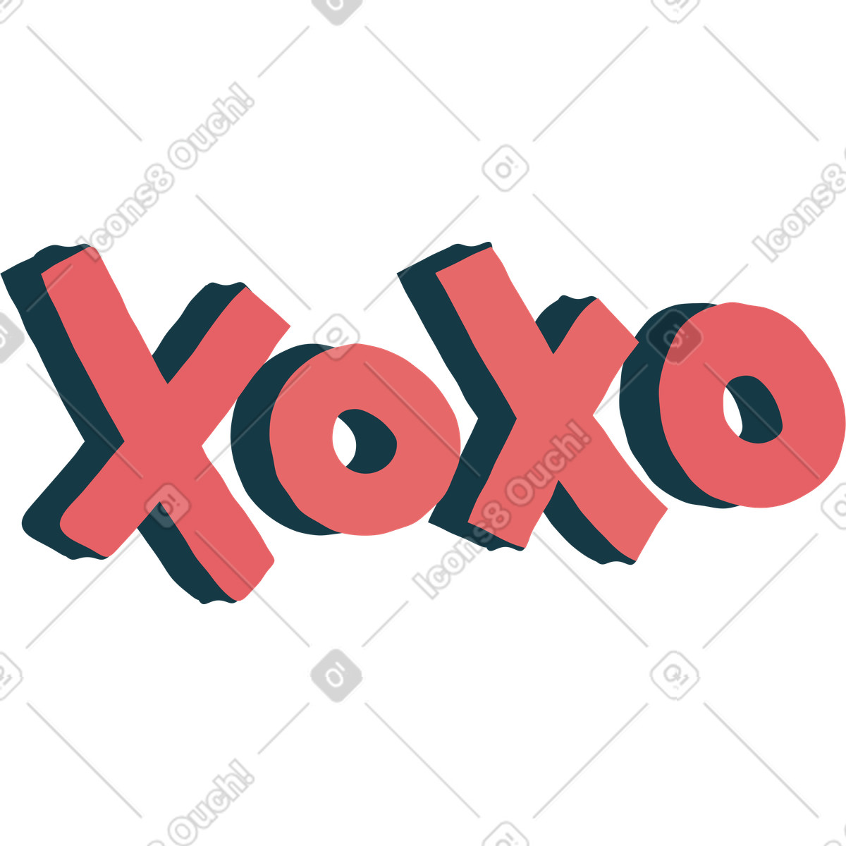 Xoxo-Illustration im Flamenco-Stil als Download in PNG, SVG