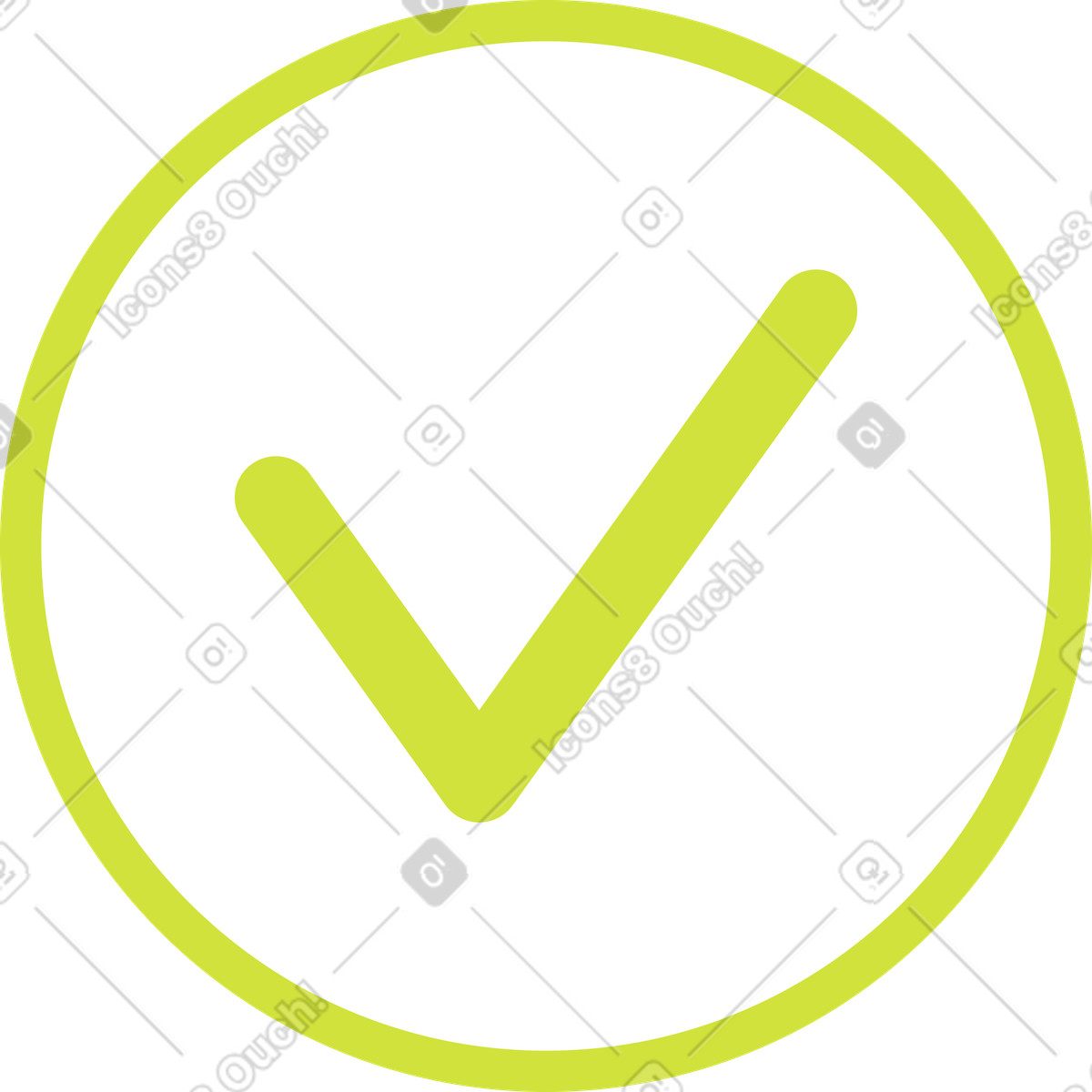Check mark in a circle illustration Juicy style download PNG, SVG