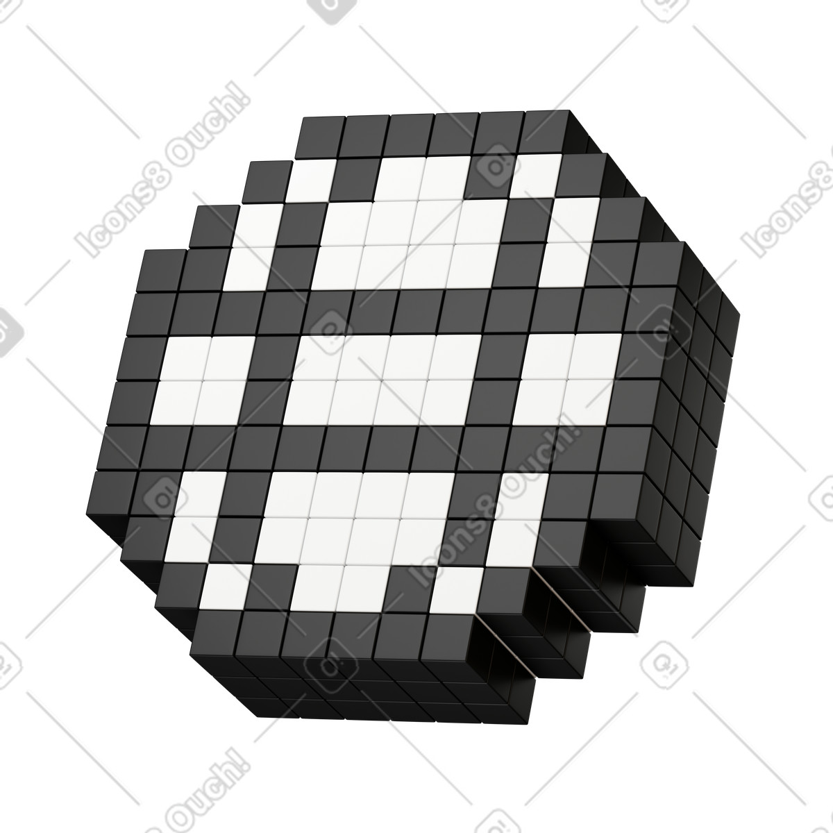 Ilustração de Símbolo cubo pixelado em forma globo terrestre para acesso à internet e rede mundial computadores. no estilo 3D Stickle baixar PNG, SVG